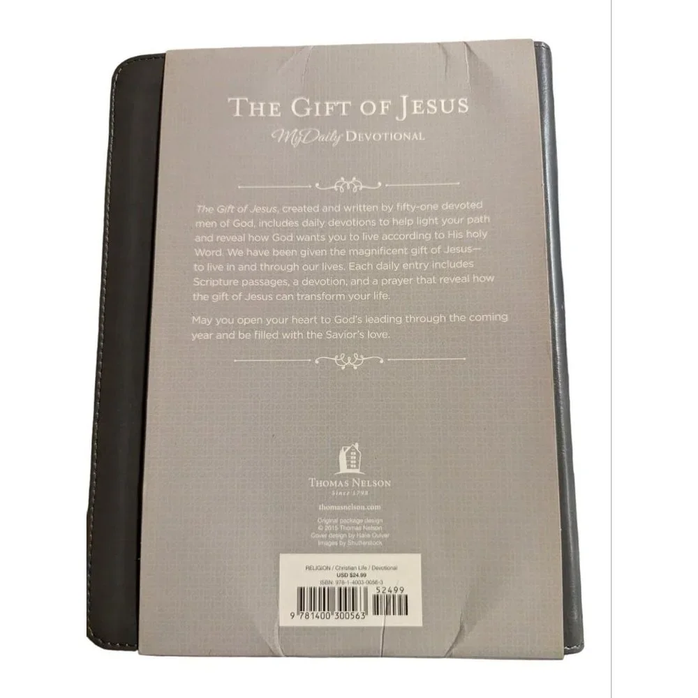The Gift of Jesus My Daily Devotional Book Grey Leather